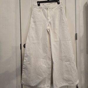 J. Crew Women's White Wide Leg Jeans